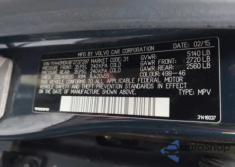 2015 Volvo Xc60 T5 Premier из США, поврежденный, VIN YV440MDK8F2737297